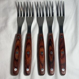 Premium Wooden Handle Fork Set